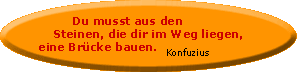 Du musst aus den Steinen, die dir im Weg liegen, eine Br&uuml;cke bauen.